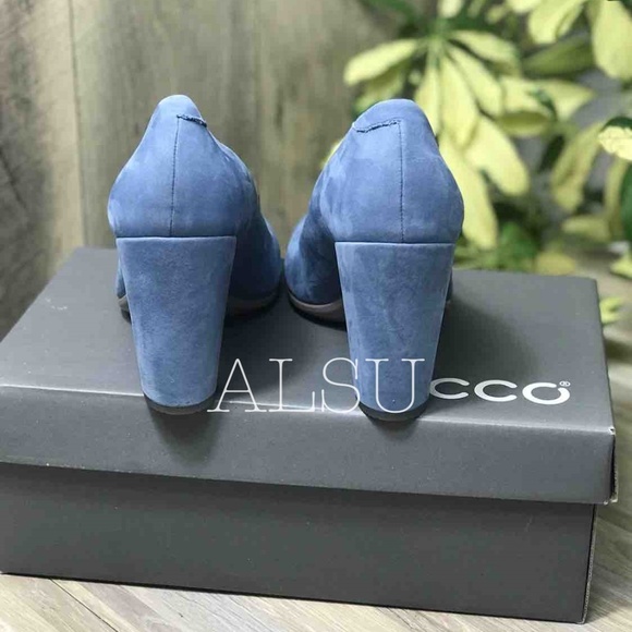 ECCO women’s heels Shape 75 Block Retro Blue Suede - Picture 2 of 8